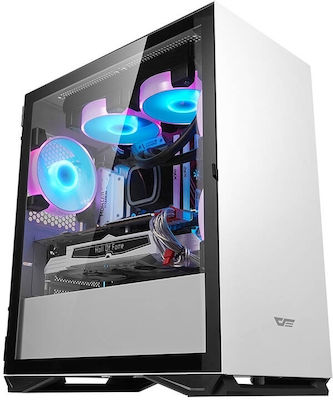 Darkflash DLM22 Gaming Midi Tower Κουτί Υπολογιστή με Πλαϊνό Παράθυρο Λευκό