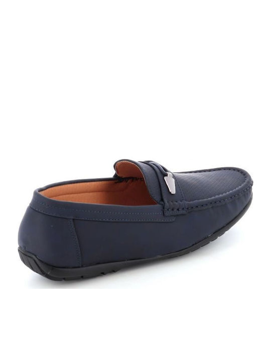 Leder Herren Mokassins in Blau Farbe