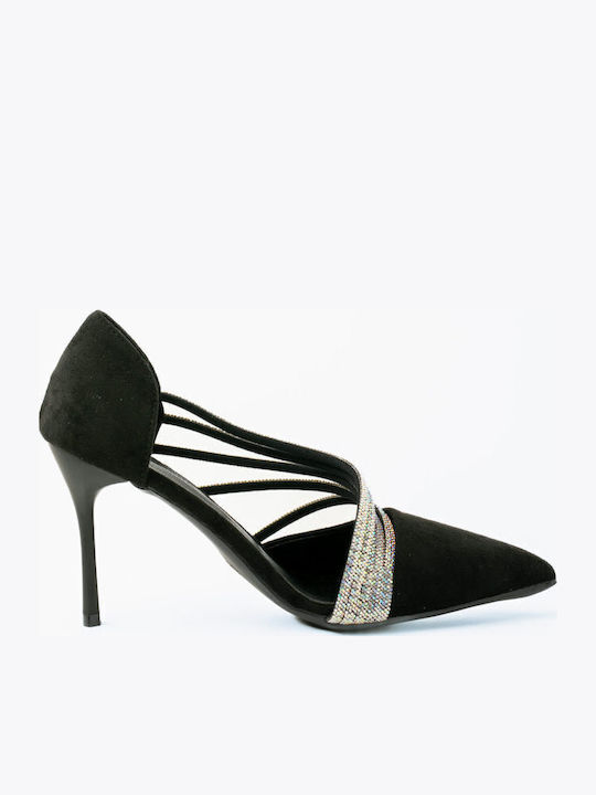 Synthetic Leather Stiletto Black High Heels