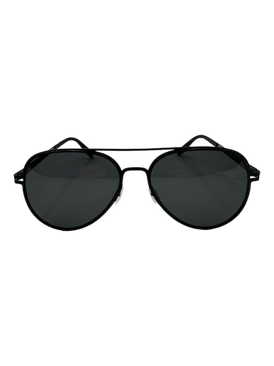 V-store Sunglasses with Black Metal Frame and Black Polarized Mirror Lens POL021BLACK