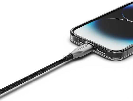 Cygnett Braided USB 2.0 Cablu USB-C bărbătesc - USB-C 30W Negru 0.5m (CY-CY4666PCCCL)