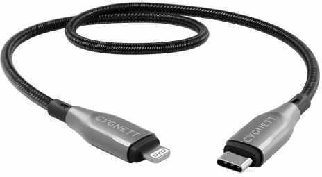 Cygnett Braided USB 2.0 Cablu USB-C bărbătesc - USB-C 30W Negru 0.5m (CY-CY4666PCCCL)