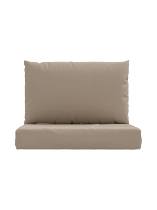 vidaXL Wasserdichtes Sitzbank-Kissen mit Rückenlehne Taupe 2Stück 60x60cm
