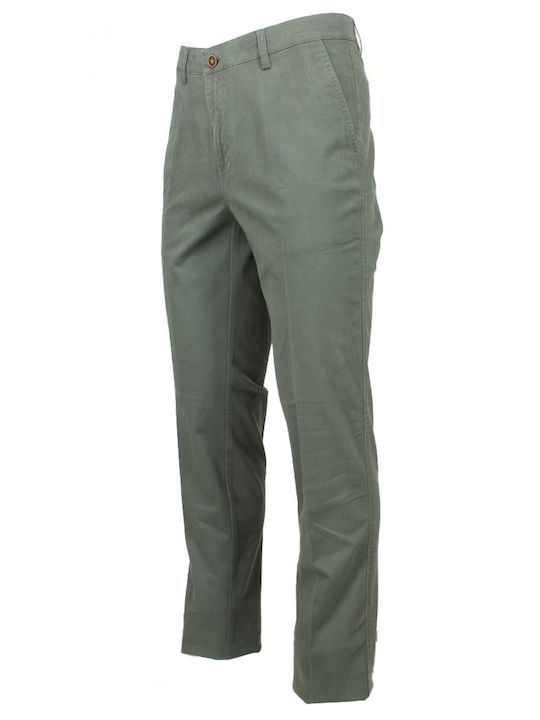 New York Tailors Men's Trousers Chino in Regular Fit Oil Green