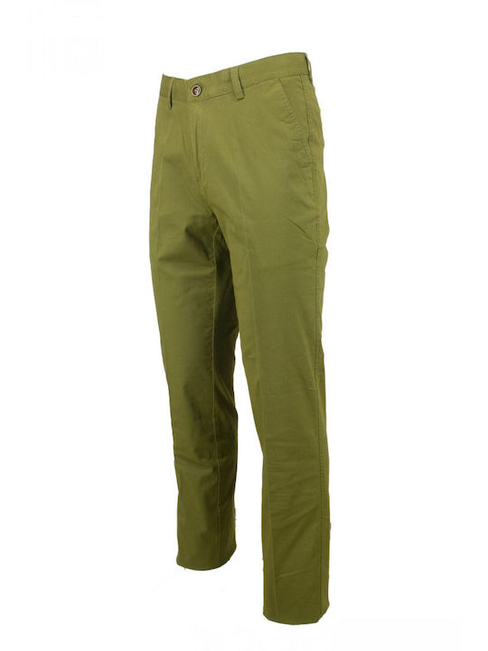 New York Tailors Men's Trousers Chino in Regular Fit Oil Green