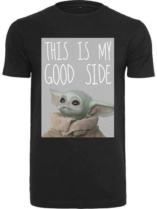 Merchcode Star Wars Baby Yoda Good Side T-shirt σε Μαύρο χρώμα