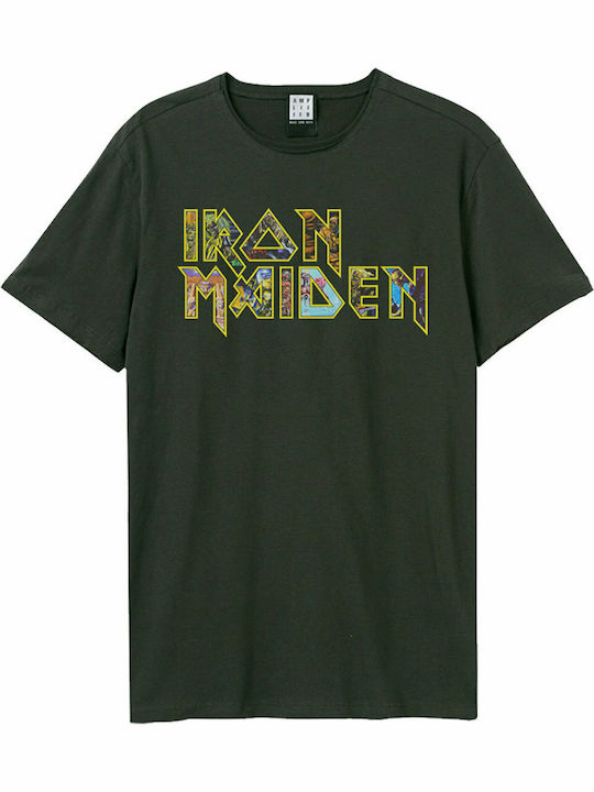 Amplified Eddies Logo Iron Maiden T-shirt Black