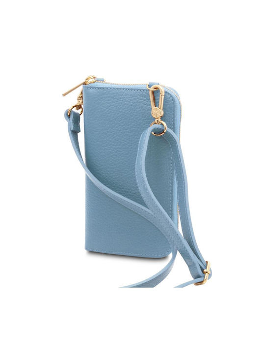 Tuscany Leather Small Leather Women's Wallet Travel Light Blue