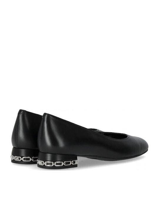 June Flex Leather Δερμάτινες Γυναικείες Μπαλαρίνες σε Μαύρο Χρώμα