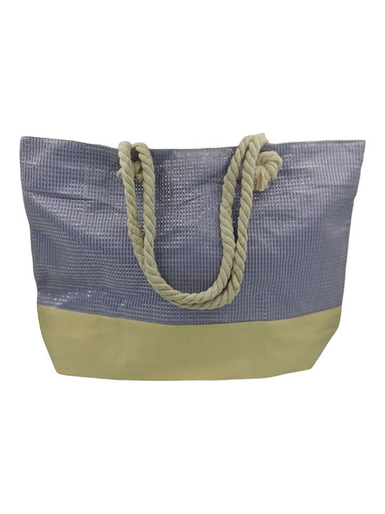 Straw Beach Bag Silver