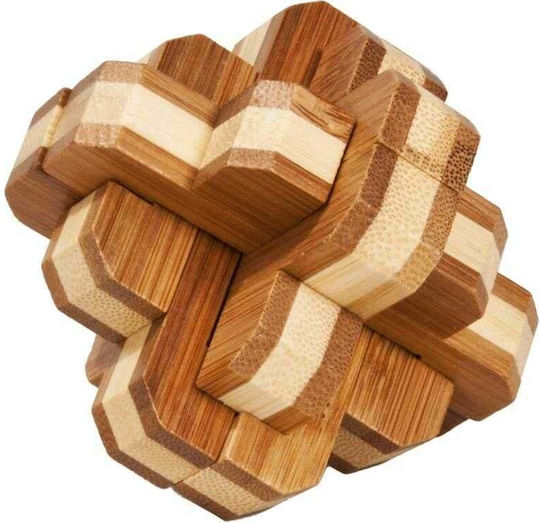 Joc logic IQ din lemn de bambus în formă de nod rotund 3D