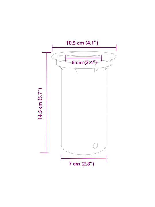 vidaXL Outdoor Floor Lamp 20W IP67 for GU10 Light Bulb Base Black
