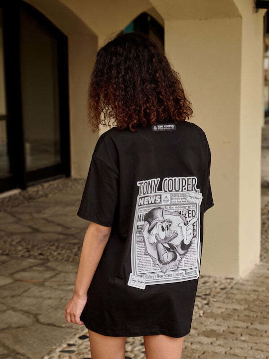 Tony Couper Newspaper Tee Tricou Negru Bumbac