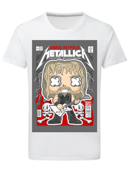 Pop Culture Тениска Metallica Бял