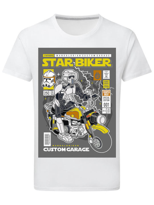 Pop Culture Starbiker T-shirt White