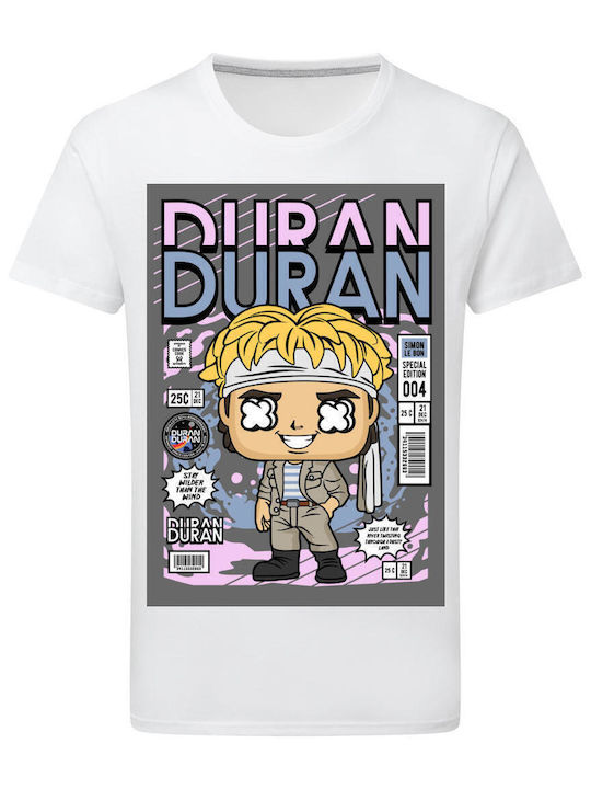 Simon Le Bon Duran Duran Θεματική Μπλούζα με Στάμπα Λευκή