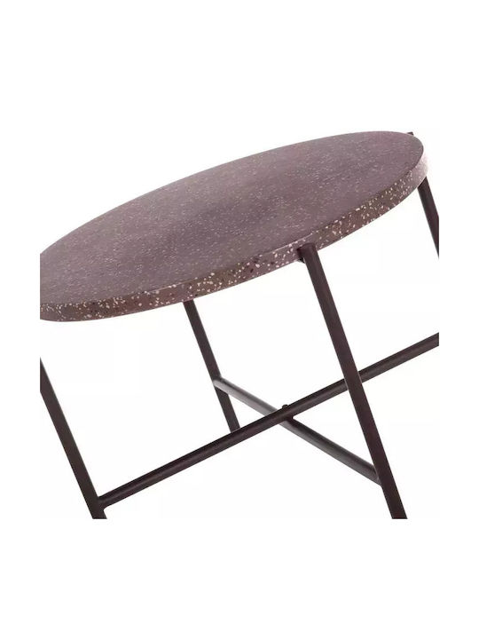 Sitting Room Outdoor Free Standing Metal Table Dark Brown 60x60xcm