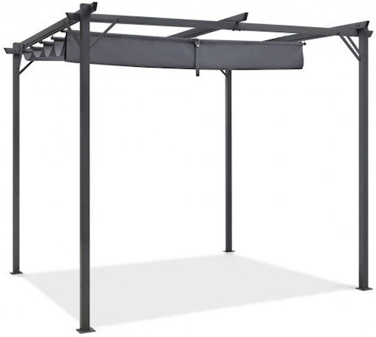 Πέργκολα Κήπου από Μέταλλο 290x290x220cm Γκρι 40031429 Πέργκολα Κήπου από Μέταλλο 290x290x220cm Γκρι 40031429