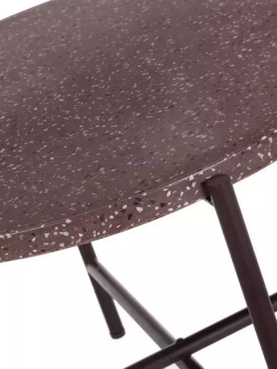 Sitting Room Outdoor Free Standing Metal Table Dark Brown 60x60xcm