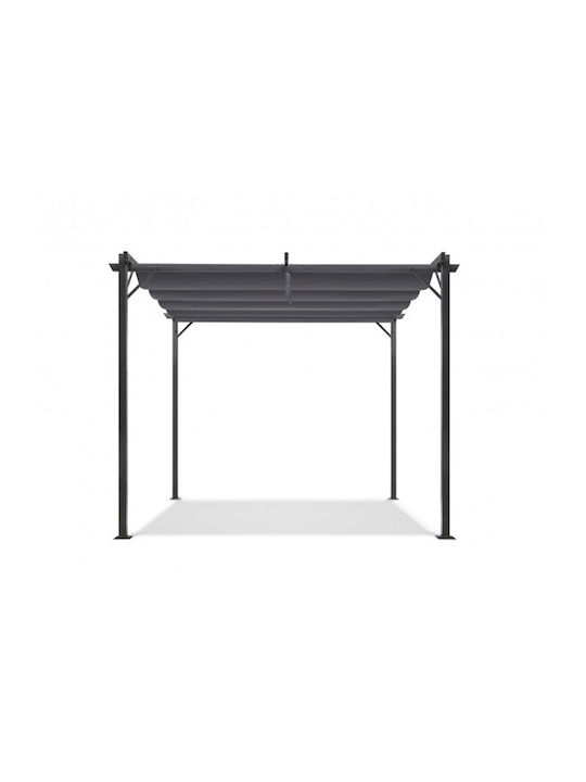 Gartenlaube Aus Metall Mit Decke In Grau Farbe 290x290x220cm