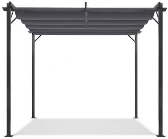Gartenlaube Aus Metall Mit Decke In Grau Farbe 290x290x220cm
