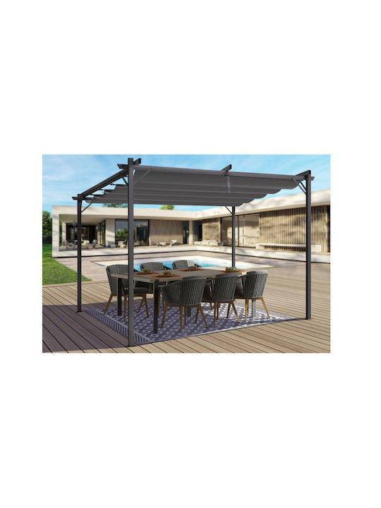 Gartenlaube Aus Metall Mit Decke In Grau Farbe 290x290x220cm