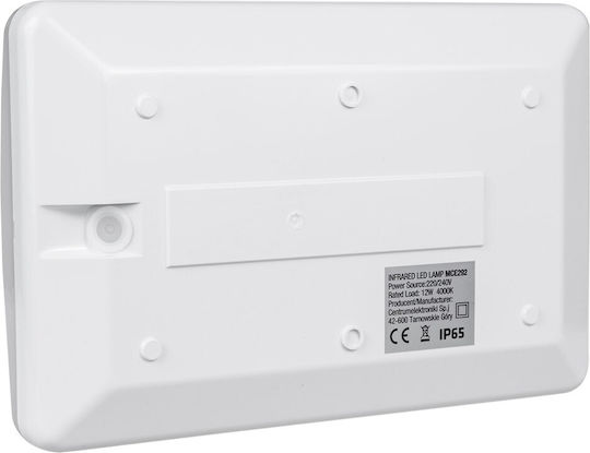 Maclean Energy Επιτοίχιο Εξωτερικό Φωτιστικό LED IP65 12W με Φυσικό Λευκό Φως