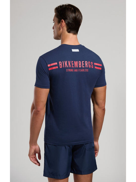 Bikkembergs Men's Short Sleeve T-shirt Navy Blue