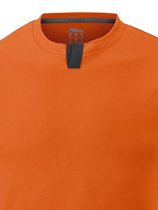 Wilson Henley Men's Short Sleeve Blouse with Buttons Orange