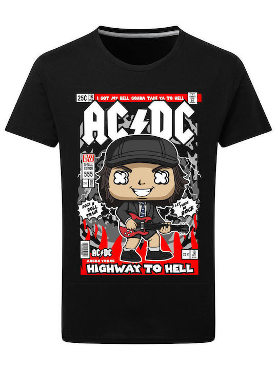 Pop Culture Θεματική Μπλούζα με Στάμπα AC/DC Μαύρη