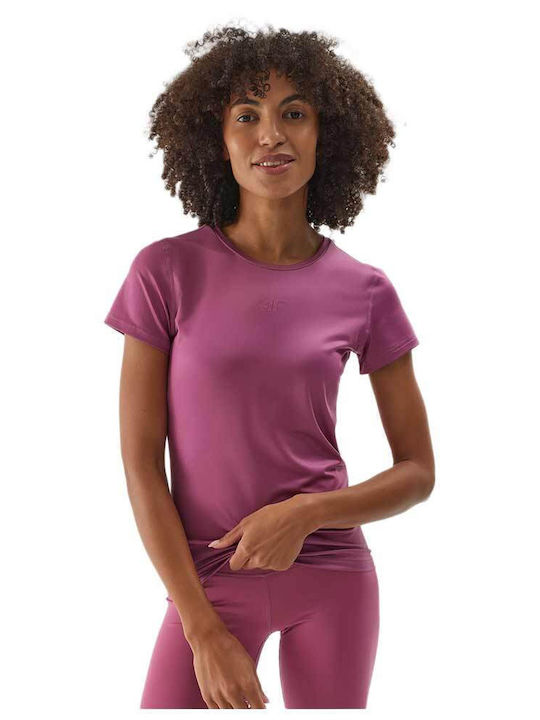 Functional Women's Athletic Blouse Short Sleeve Purple