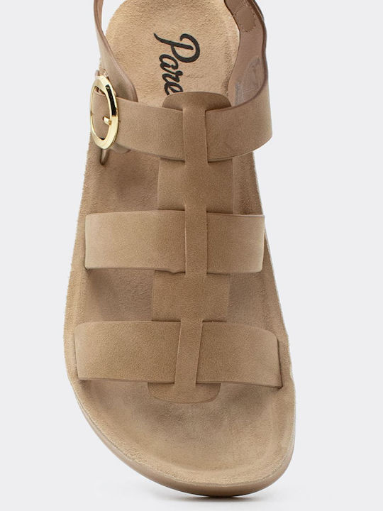 Women's Flat Sandals in Brown Color