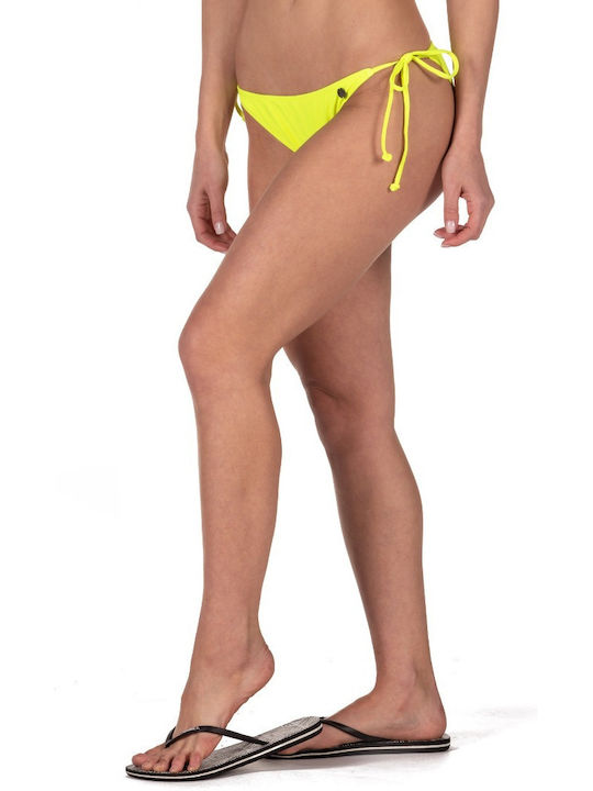 Bikini Slip με Κορδονάκια Κίτρινο