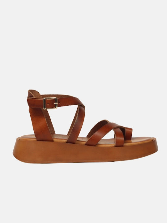 InShoes Piele Sandale dama Pantofi cu platformă în Tabac maro Culoare