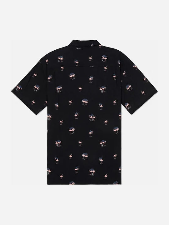 Kurzärmlig Jeans Hemd Schwarz