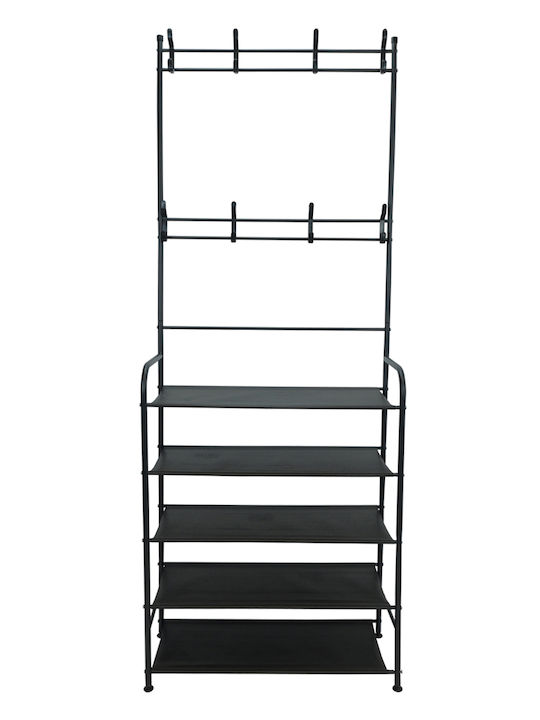 Uncle George Κρεμάστρα Δαπέδου από Μέταλλο Μαύρη 65x26x168cm