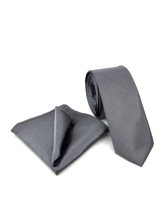 Legend Accessories Σετ Ανδρικής Γραβάτας σε Γκρι Χρώμα