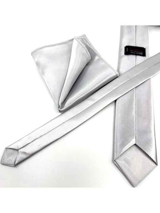 Legend Accessories Legend Accessories Set Monochrom Krawatte in Silber Farbe
