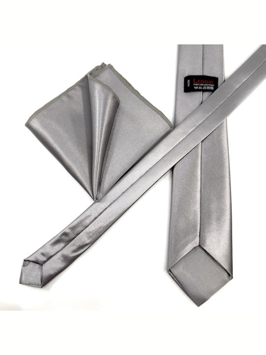 Legend Accessories Men's Tie Set in Silver Color