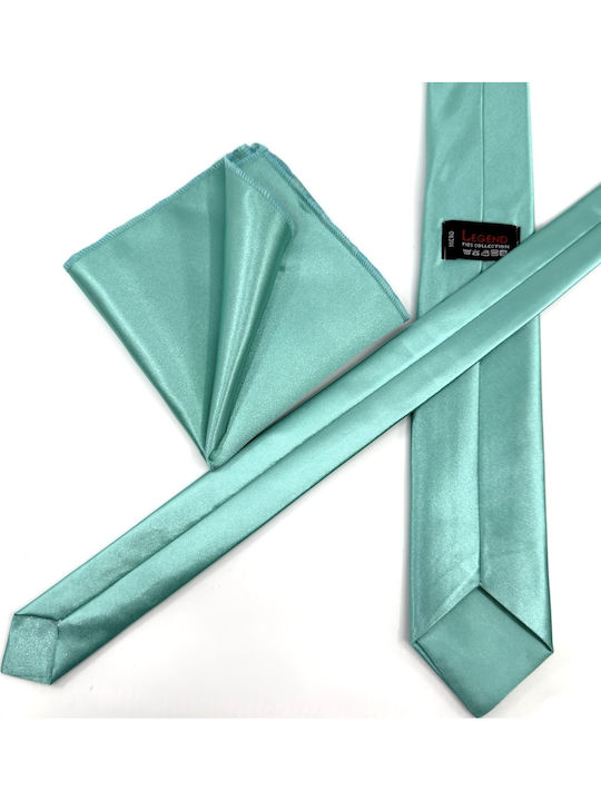 Legend Accessories Men's Tie Set Printed in Turquoise Color