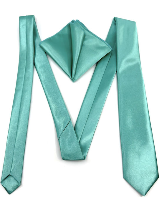 Legend Accessories Men's Tie Set Printed in Turquoise Color