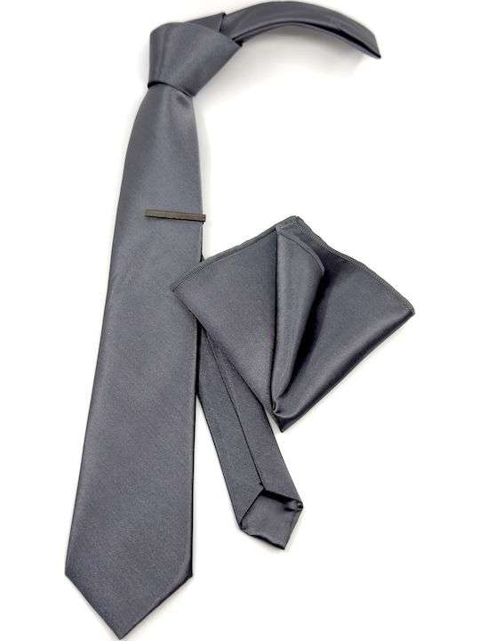 Legend Accessories Σετ Ανδρικής Γραβάτας σε Γκρι Χρώμα