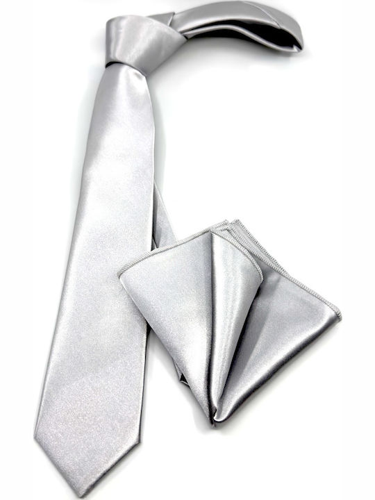 Legend Accessories Legend Accessories Set Monochrom Krawatte in Silber Farbe