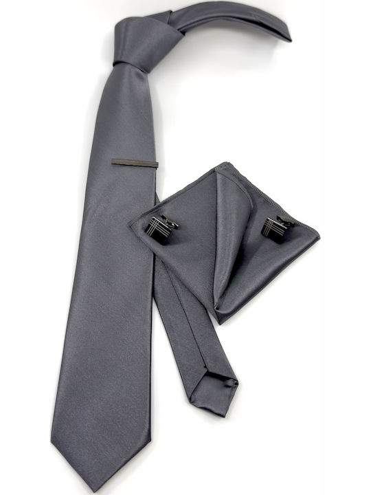 Legend Accessories Σετ Ανδρικής Γραβάτας σε Γκρι Χρώμα