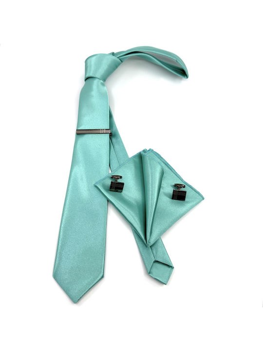 Legend Accessories Men's Tie Set Printed in Turquoise Color