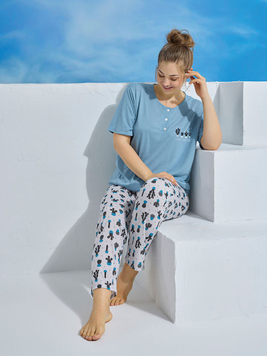 PijaMood Set Pijamale pentru Femei Light Blue