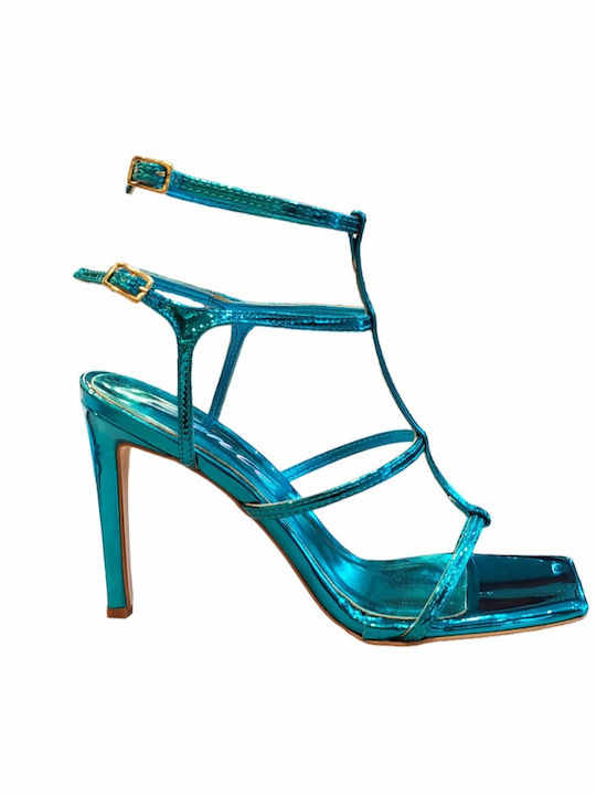 Sante Women's Sandals Turquoise with High Heel