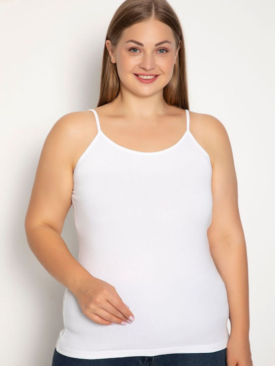 Mit Spaghetti-Träger Weiß Damen T-Shirt