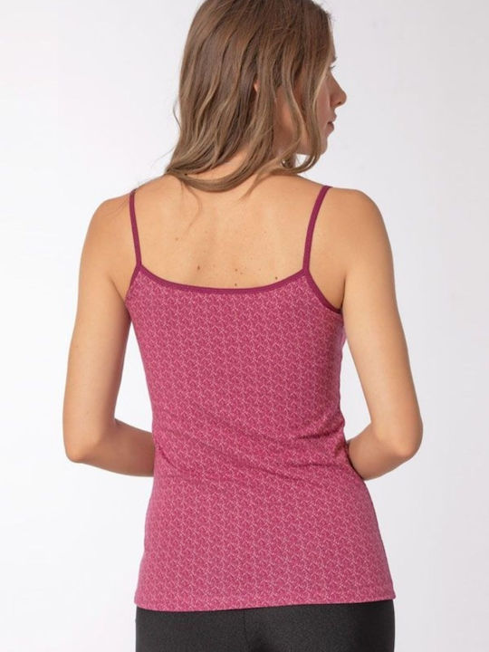 Mit Spaghetti-Träger Bordeaux Damen T-Shirt