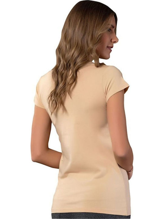 Mâneca scurta Beige Tricou pentru femei